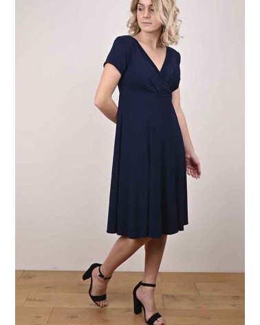 Annie Plain Jersey Dress - Navy Plain Dress for Women
